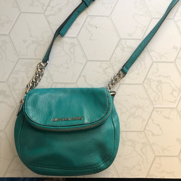 Michael Kors Teal Big Flap Chain Crossbody - Picture 1 of 16